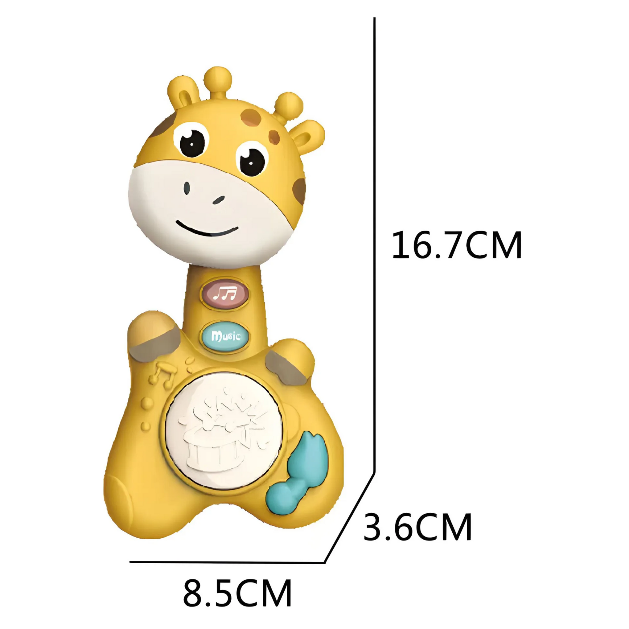 Smile Baby Giraffe Shape Musical Handy Drum Educational & Sensory Toy for Kids Boys and Girls 3+(3clours)
