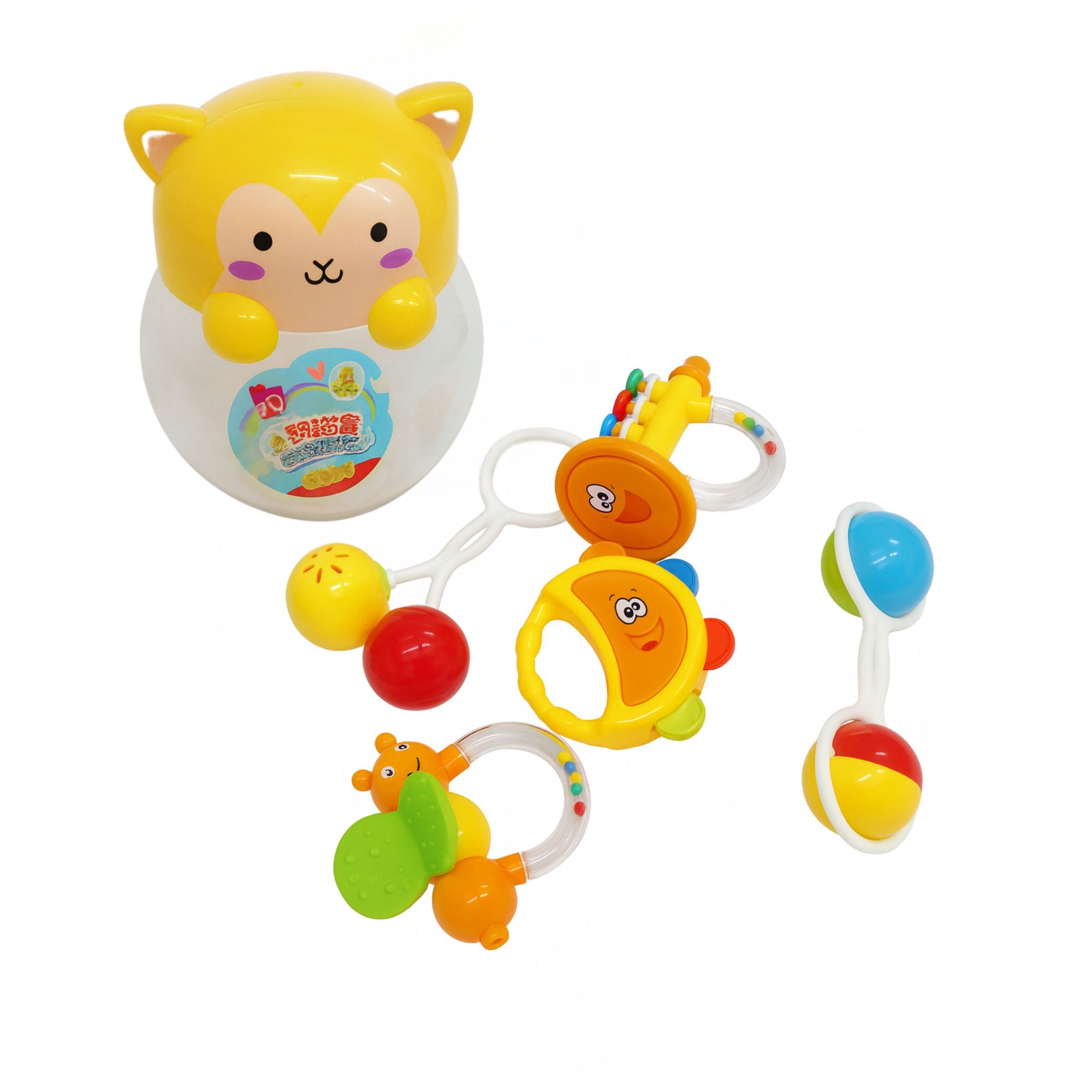 Smile Baby 5-in-1 Cute Animal Shaped Rattle Set for Infants | BPA-Free Safe Baby Toys | Colorful Sound & Teether Toys for Newborns (0+ Months)