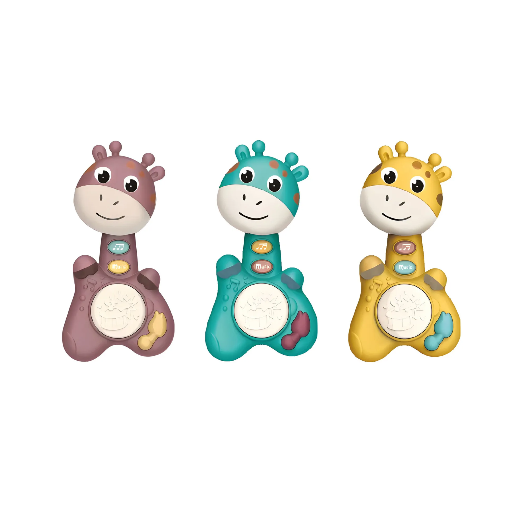 Smile Baby Giraffe Shape Musical Handy Drum Educational & Sensory Toy for Kids Boys and Girls 3+(3clours)