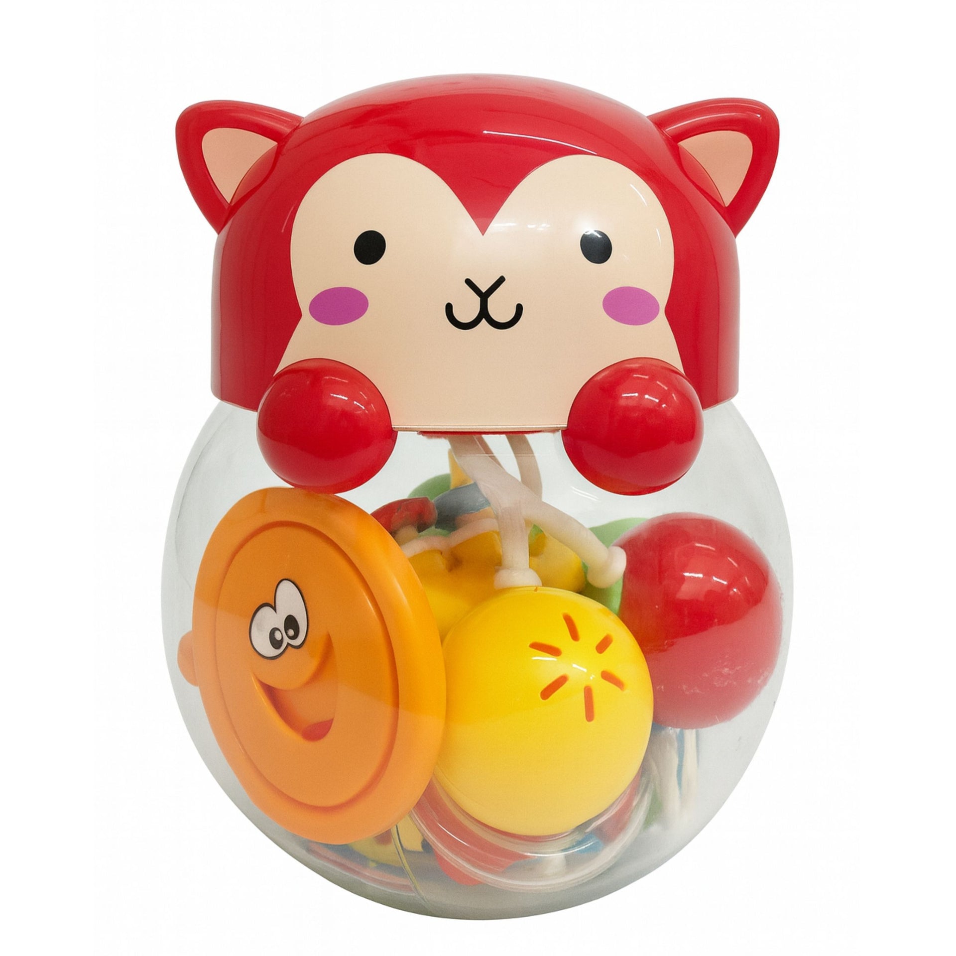 Smile Baby 5-in-1 Red Animal Shaped Baby Rattle Set | BPA-Free Infant Toys | Sound & Teether Toys for Newborns (0+ Months)