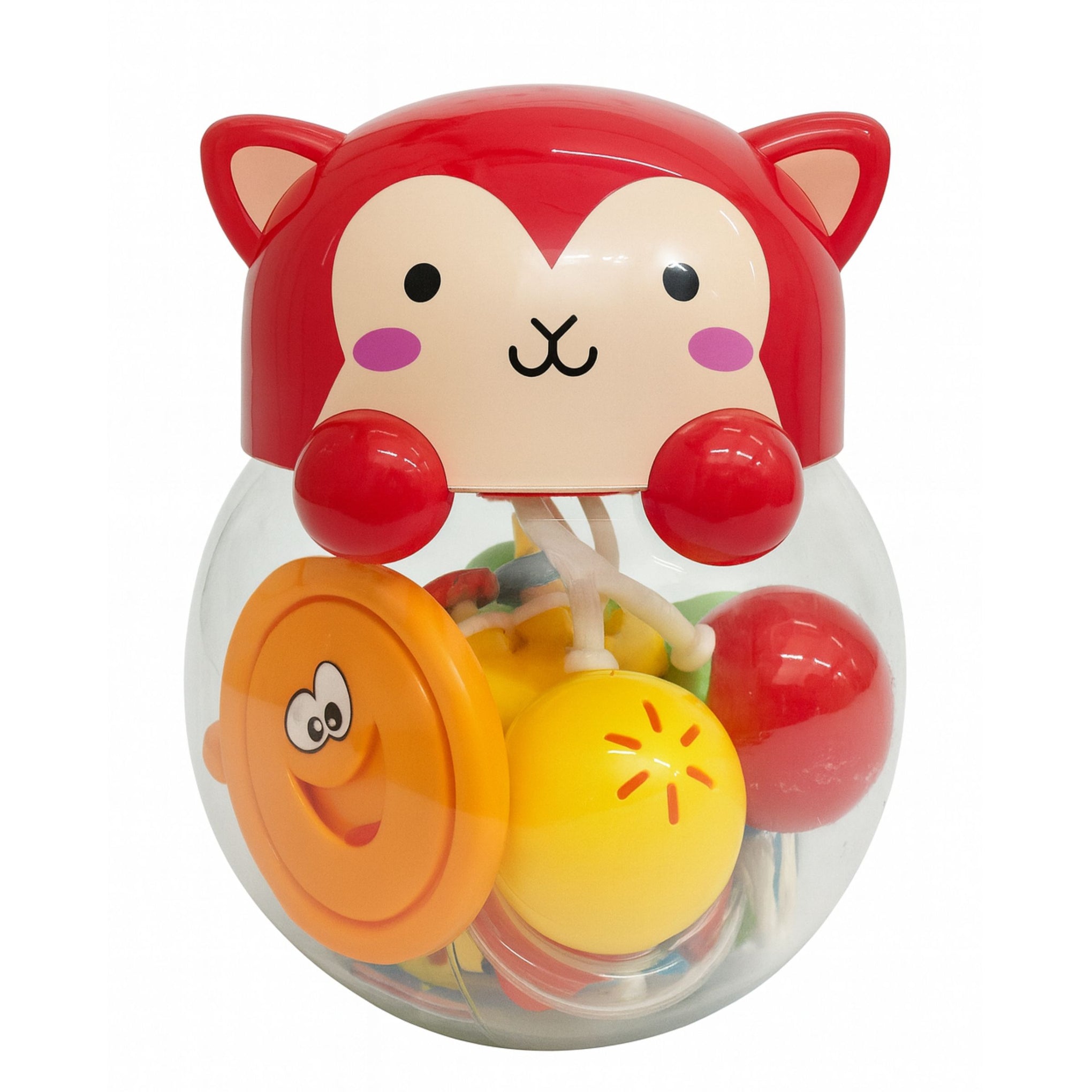 Smile Baby 5-in-1 Red Animal Shaped Baby Rattle Set | BPA-Free Infant Toys | Sound & Teether Toys for Newborns (0+ Months)