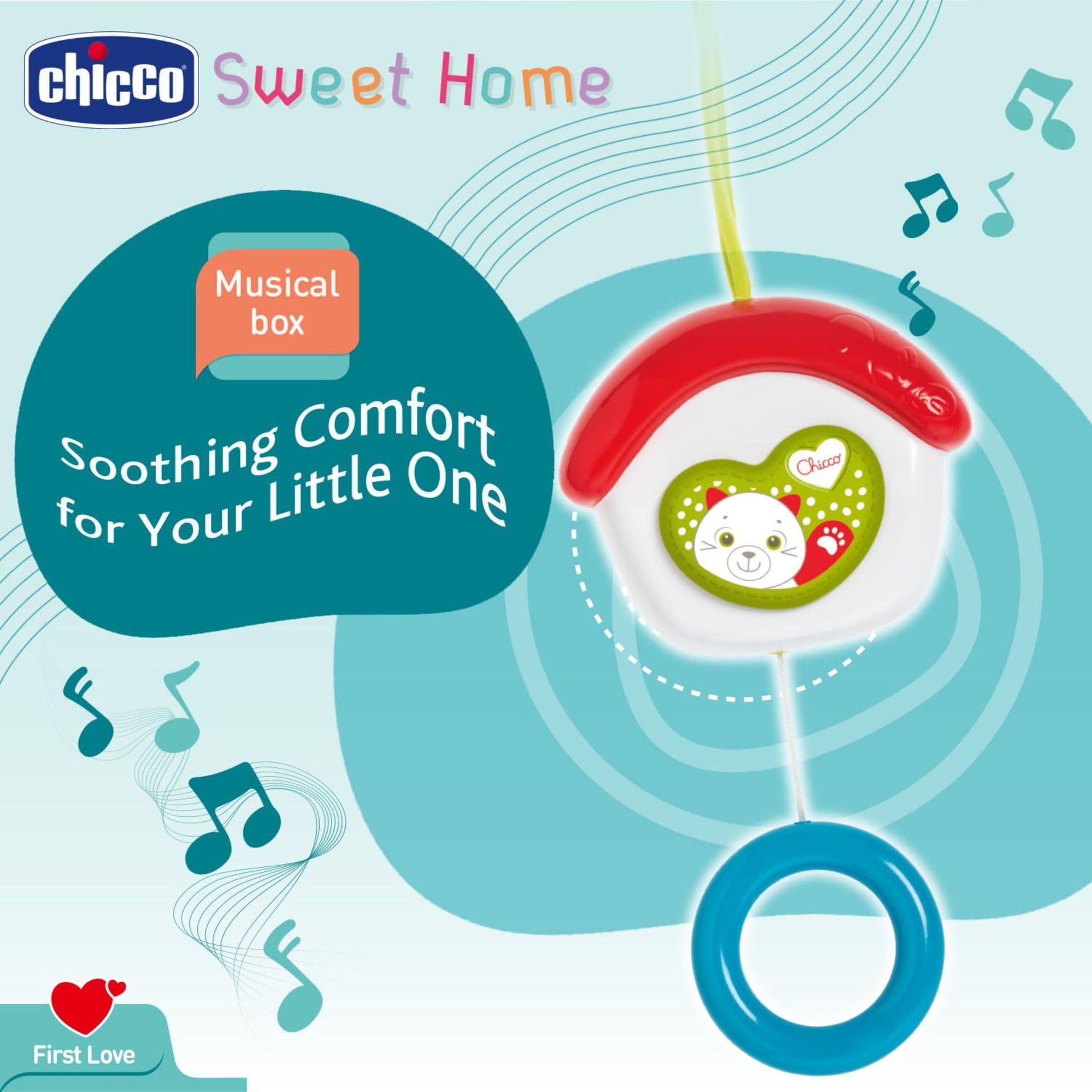 Chicco Toy First Love Sweet Home Musical Box| Cot Toy | 0 Months+