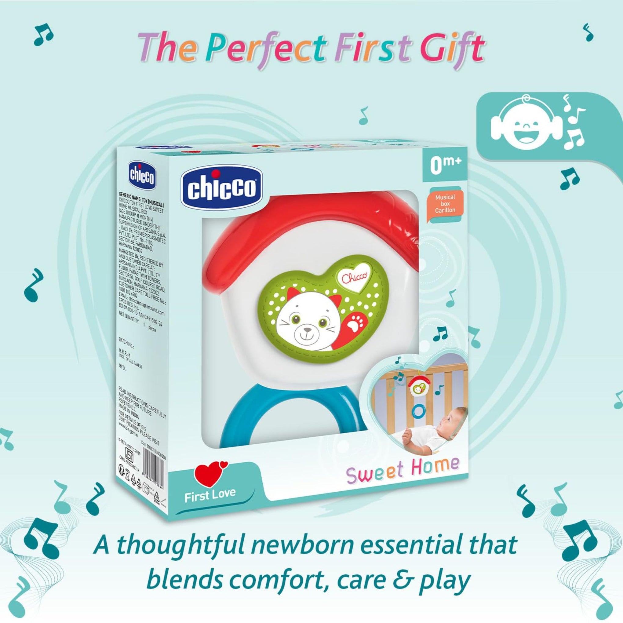 Chicco Toy First Love Sweet Home Musical Box| Cot Toy | 0 Months+