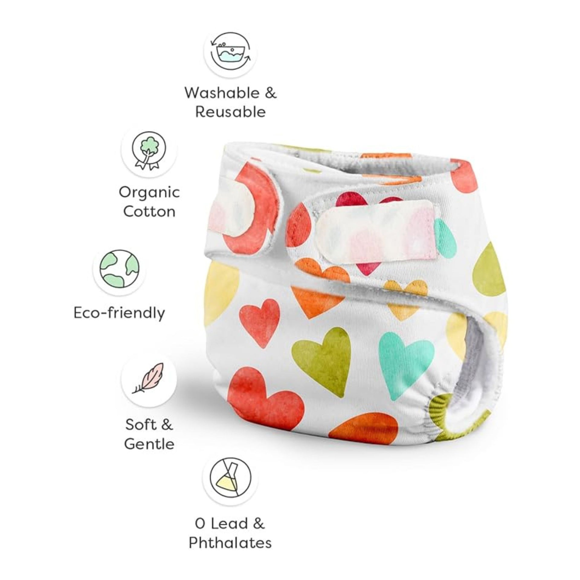 SuperBottoms New Born UNO Cloth Diaper Combo Pack - Includes 1 UNO Diaper, 1 DryFeel Magic Pad & 1 Universal Booster Pad - Reusable, Washable, Organic & Rash-Free - For Babies – 0-3M - Eco-Friendly