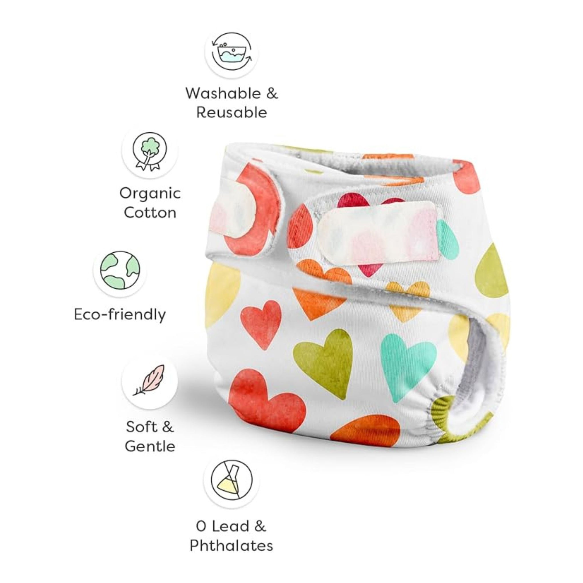 SuperBottoms New Born UNO Cloth Diaper Combo Pack - Includes 1 UNO Diaper, 1 DryFeel Magic Pad & 1 Universal Booster Pad - Reusable, Washable, Organic & Rash-Free - For Babies – 0-3M - Eco-Friendly