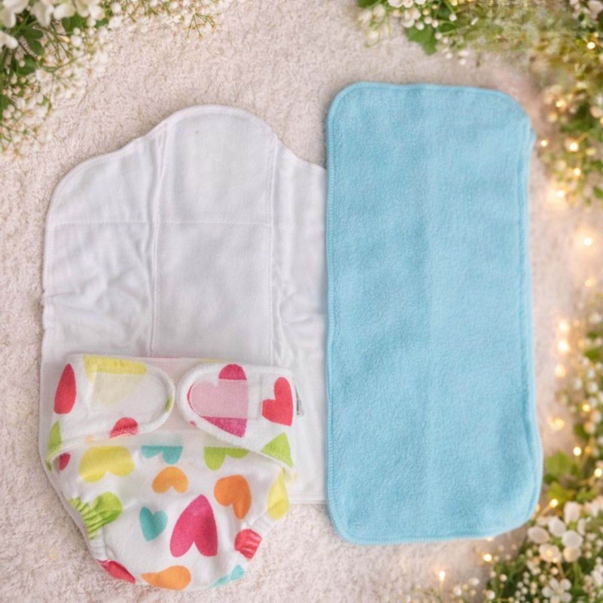 SuperBottoms New Born UNO Cloth Diaper Combo Pack - Includes 1 UNO Diaper, 1 DryFeel Magic Pad & 1 Universal Booster Pad - Reusable, Washable, Organic & Rash-Free - For Babies – 0-3M - Eco-Friendly