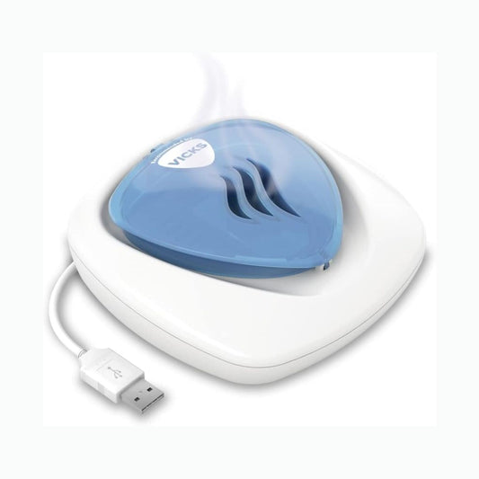 Vicks Portable Waterless Diffuser - USB Plug-In - Easy Breathing - Nightlight Feature - Essential Oil Pads Included - For Children's Bedrooms and Babies Nurseries