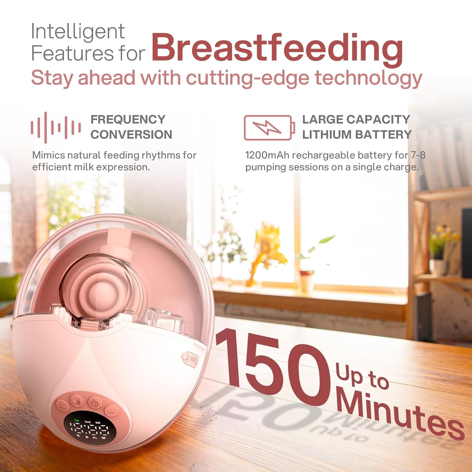 Wearable Electric Breast Pump – Hands-Free, Portable & Silent | Double Breastfeeding Pump for Moms | USB Rechargeable | LCD Display & Multiple Modes