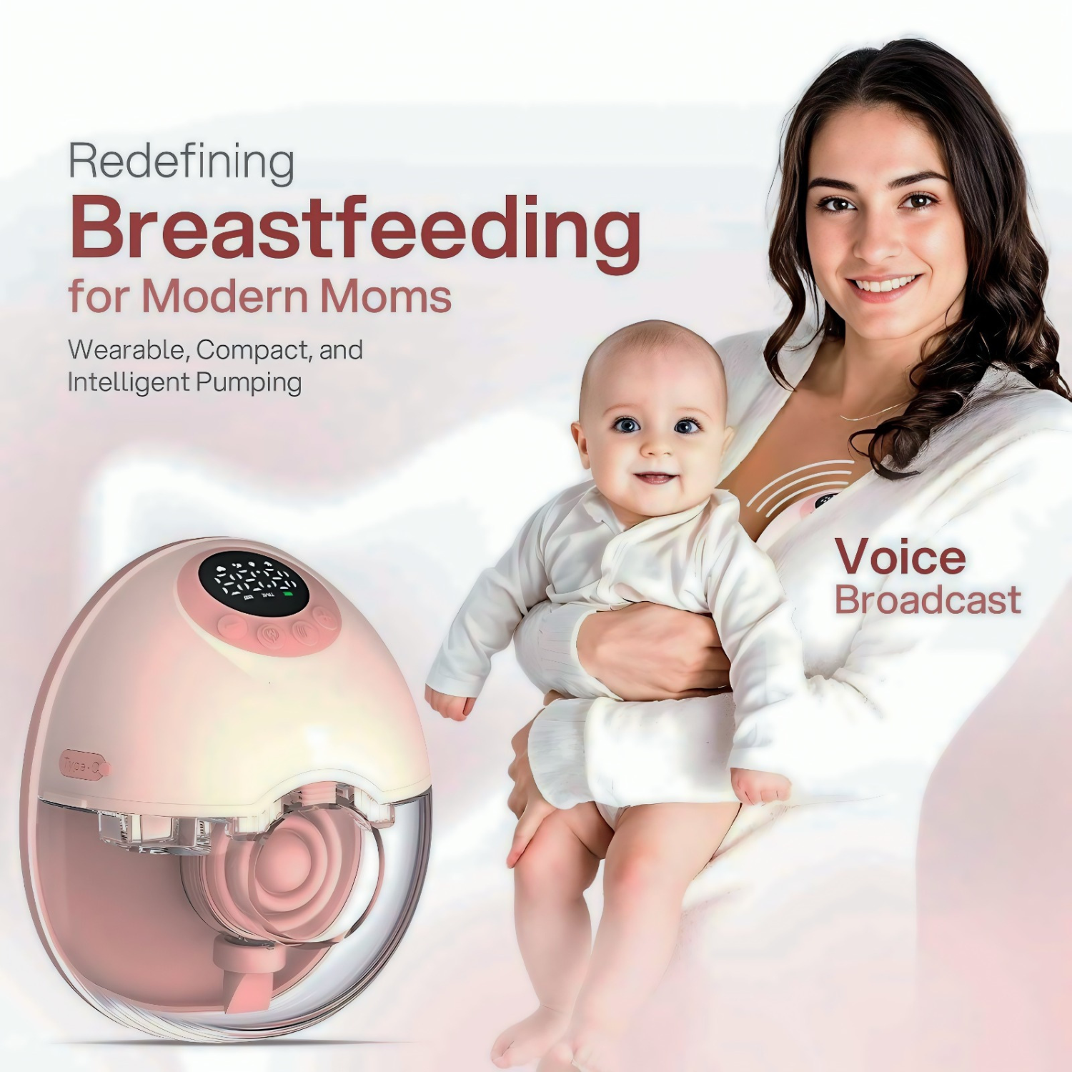 Wearable Electric Breast Pump – Hands-Free, Portable & Silent | Double Breastfeeding Pump for Moms | USB Rechargeable | LCD Display & Multiple Modes