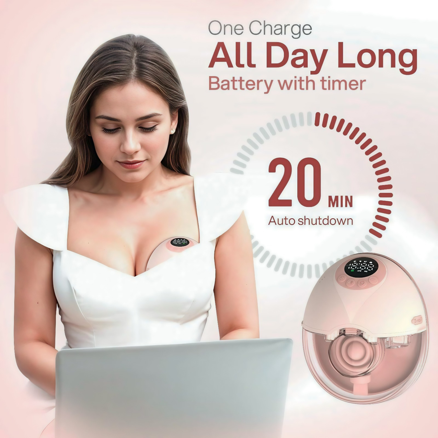 Wearable Electric Breast Pump – Hands-Free, Portable & Silent | Double Breastfeeding Pump for Moms | USB Rechargeable | LCD Display & Multiple Modes
