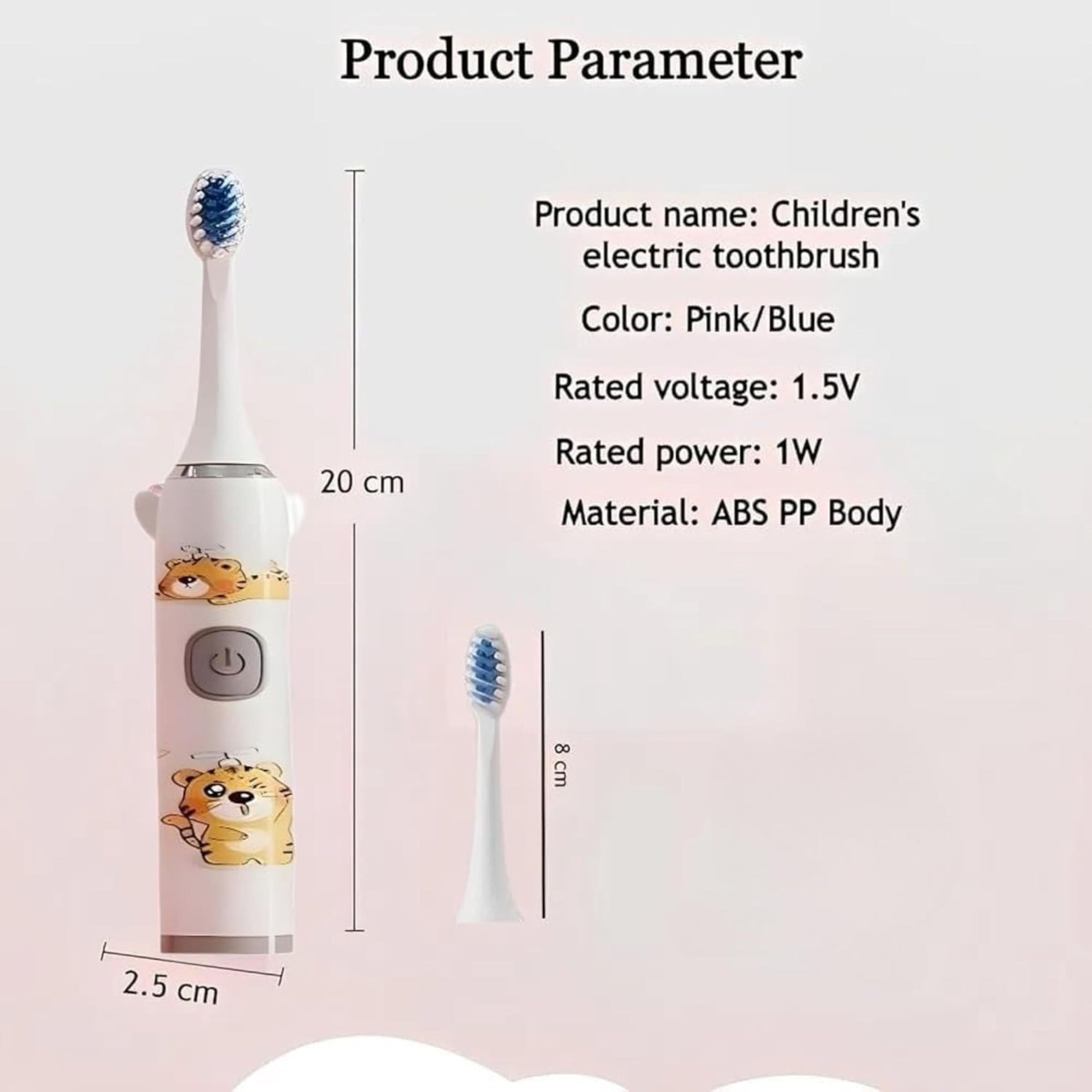 Smile Baby kids Electric Toothbrush with Cartoon Characters, Soft Bristles Battery Operated Kids Cartoonic Vibrating/Oscillating Toothbrush for cleaning the teeth (white, 1pec)
