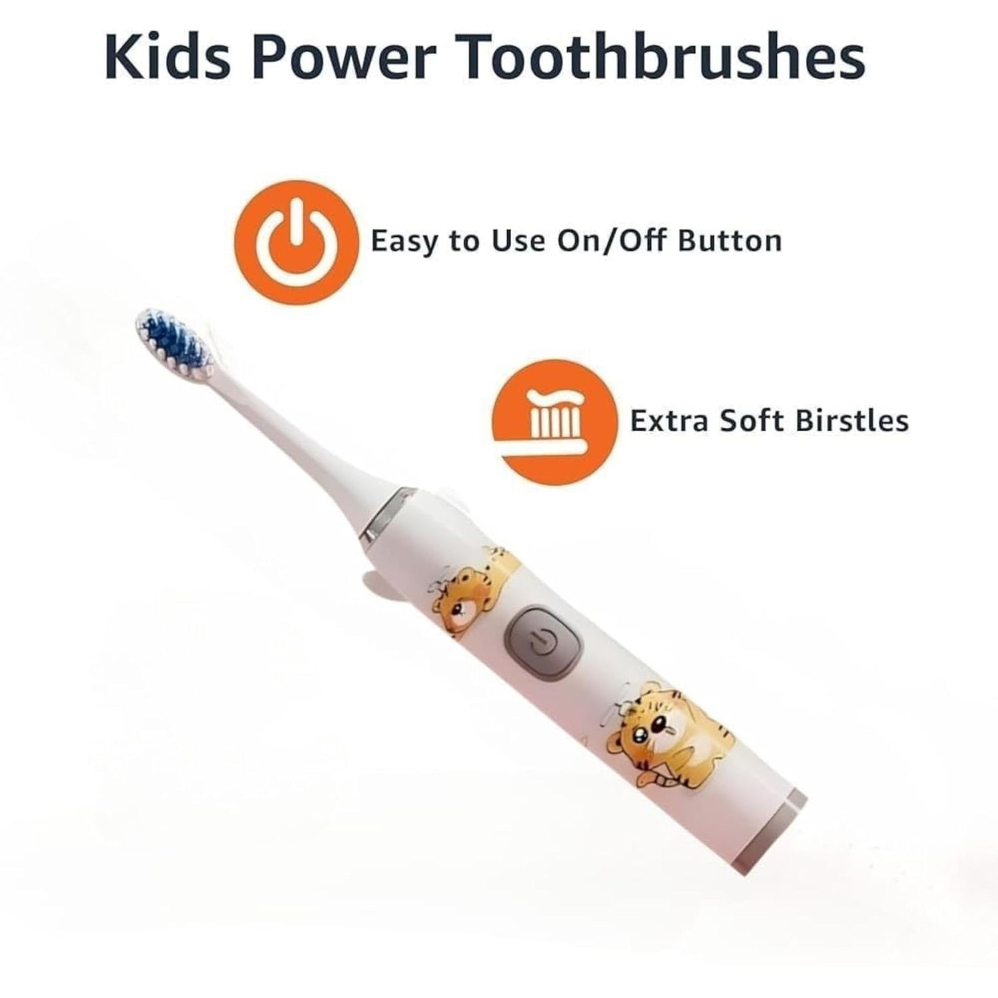Smile Baby kids Electric Toothbrush with Cartoon Characters, Soft Bristles Battery Operated Kids Cartoonic Vibrating/Oscillating Toothbrush for cleaning the teeth (white, 1pec)