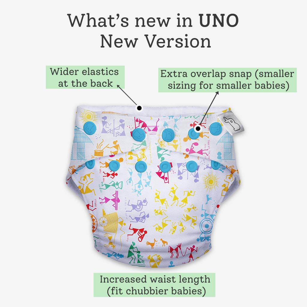 SuperBottoms Reusable Cloth Diaper with High-Absorbency Inserts | Adjustable & Washable Baby Diaper | Eco-Friendly