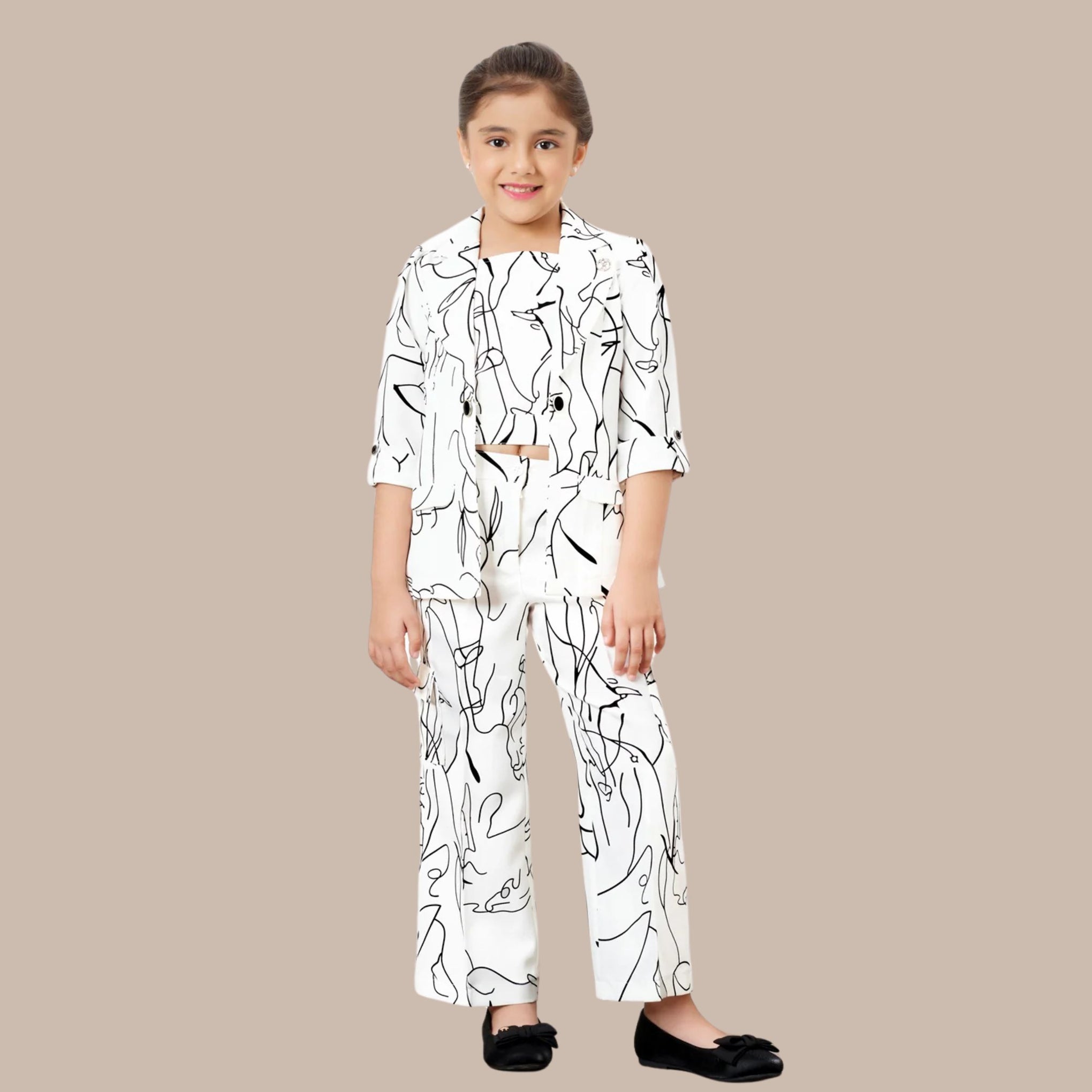 Tiny Baby Girls White 3pec Colored Pant Set