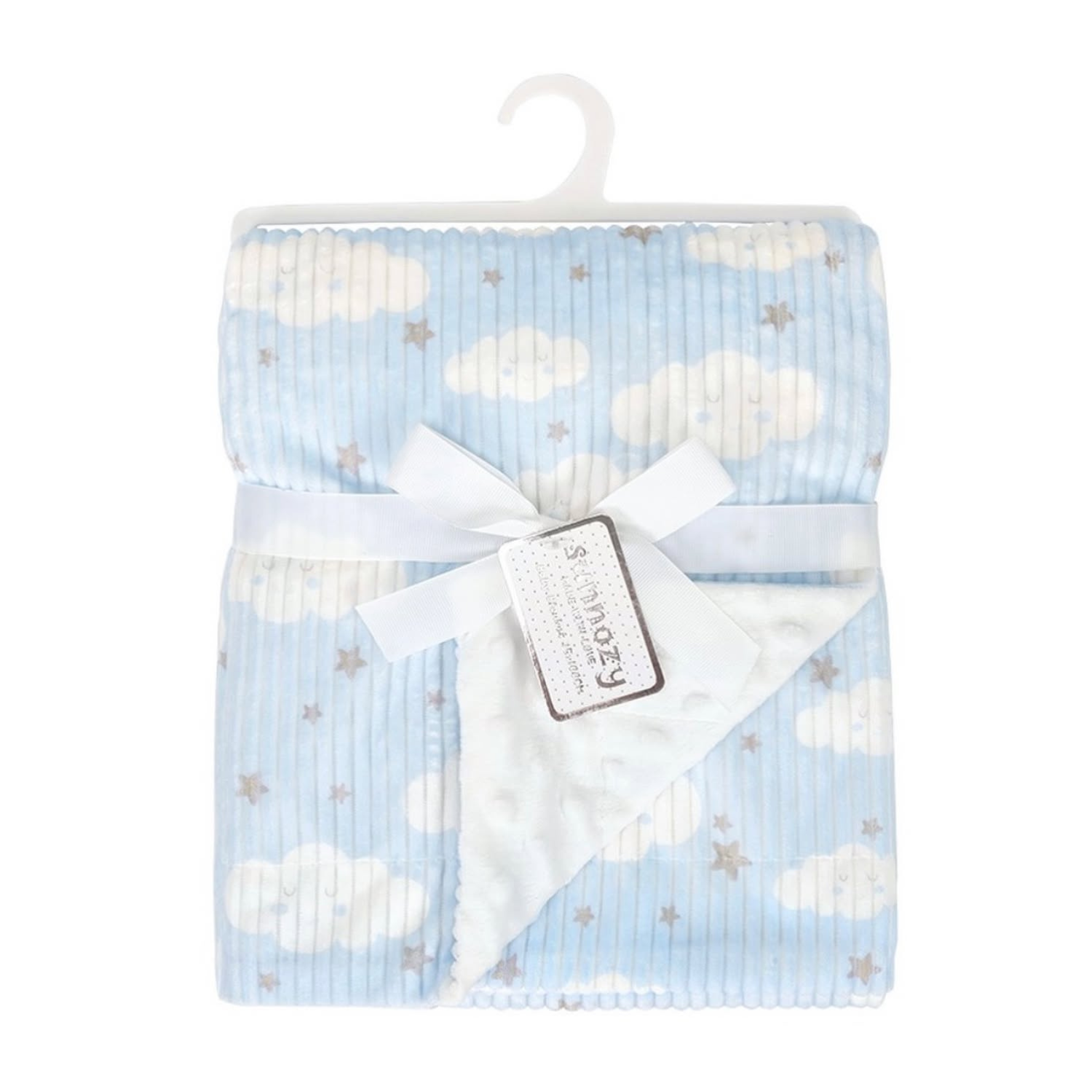 SUNNOZY Baby Double Layer Blanket – Cloud & Star Design | Soft Minky Comforter (75×100cm)