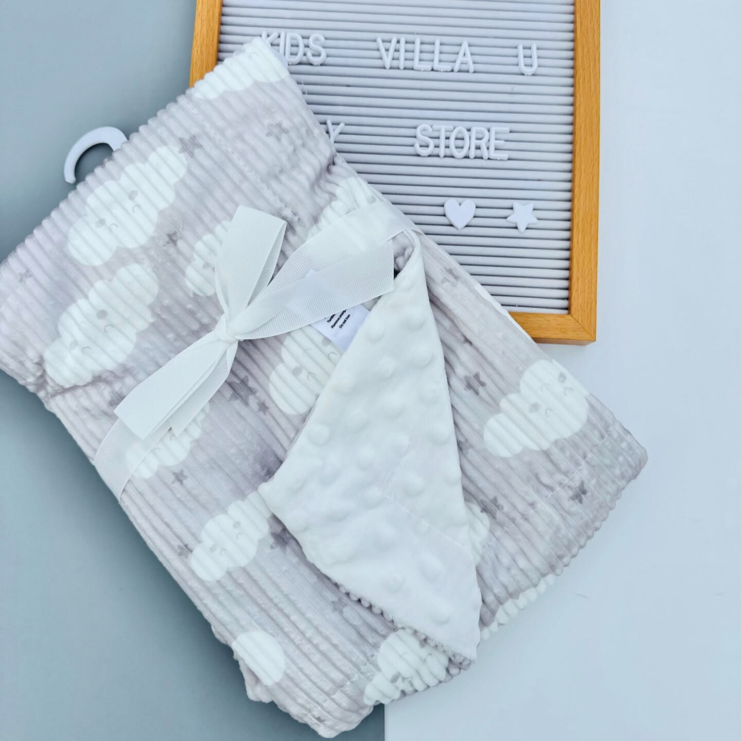 SUNNOZY Baby Double Layer Blanket – Cloud & Star Design | Soft Minky Comforter (75×100cm)