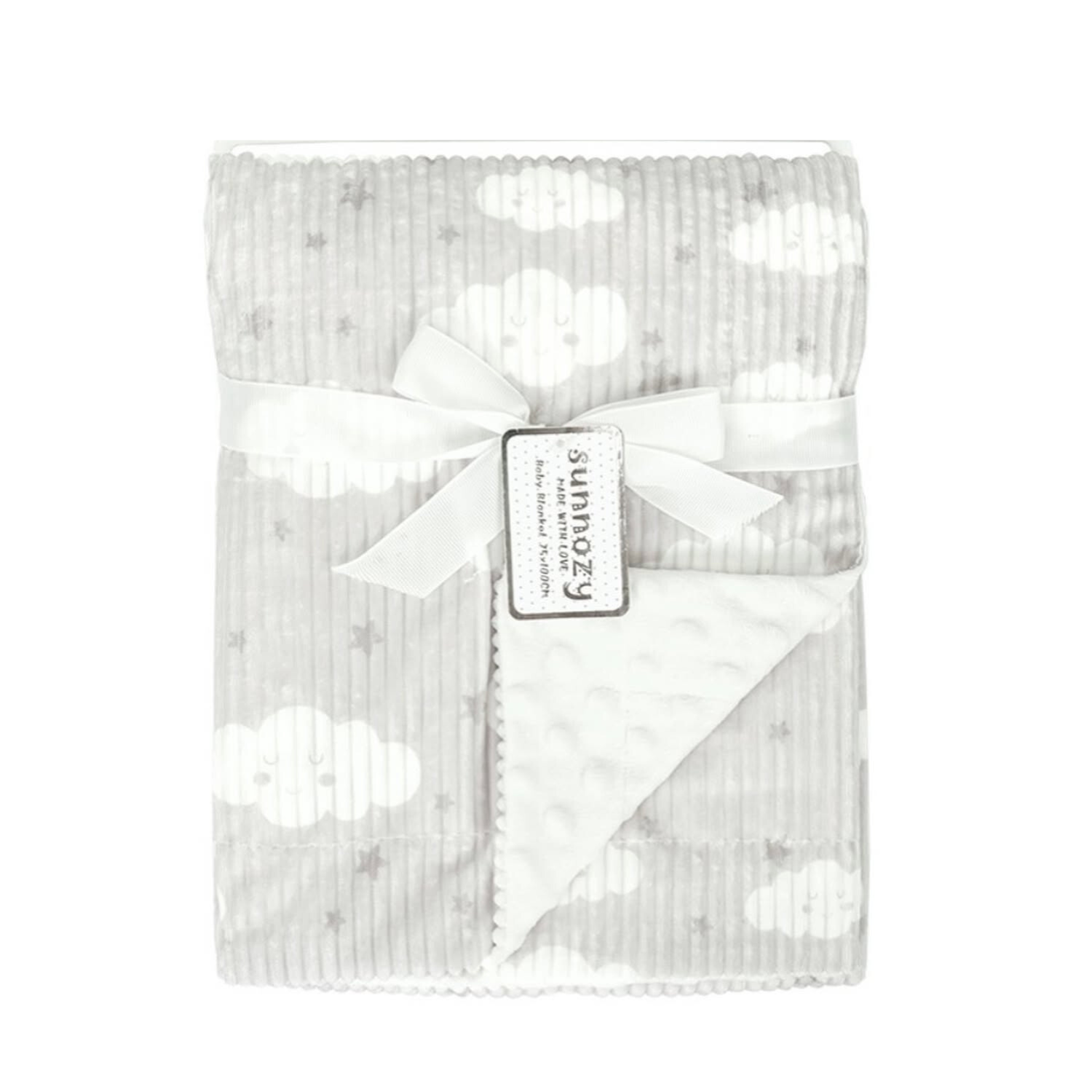 SUNNOZY Baby Double Layer Blanket – Cloud & Star Design | Soft Minky Comforter (75×100cm)