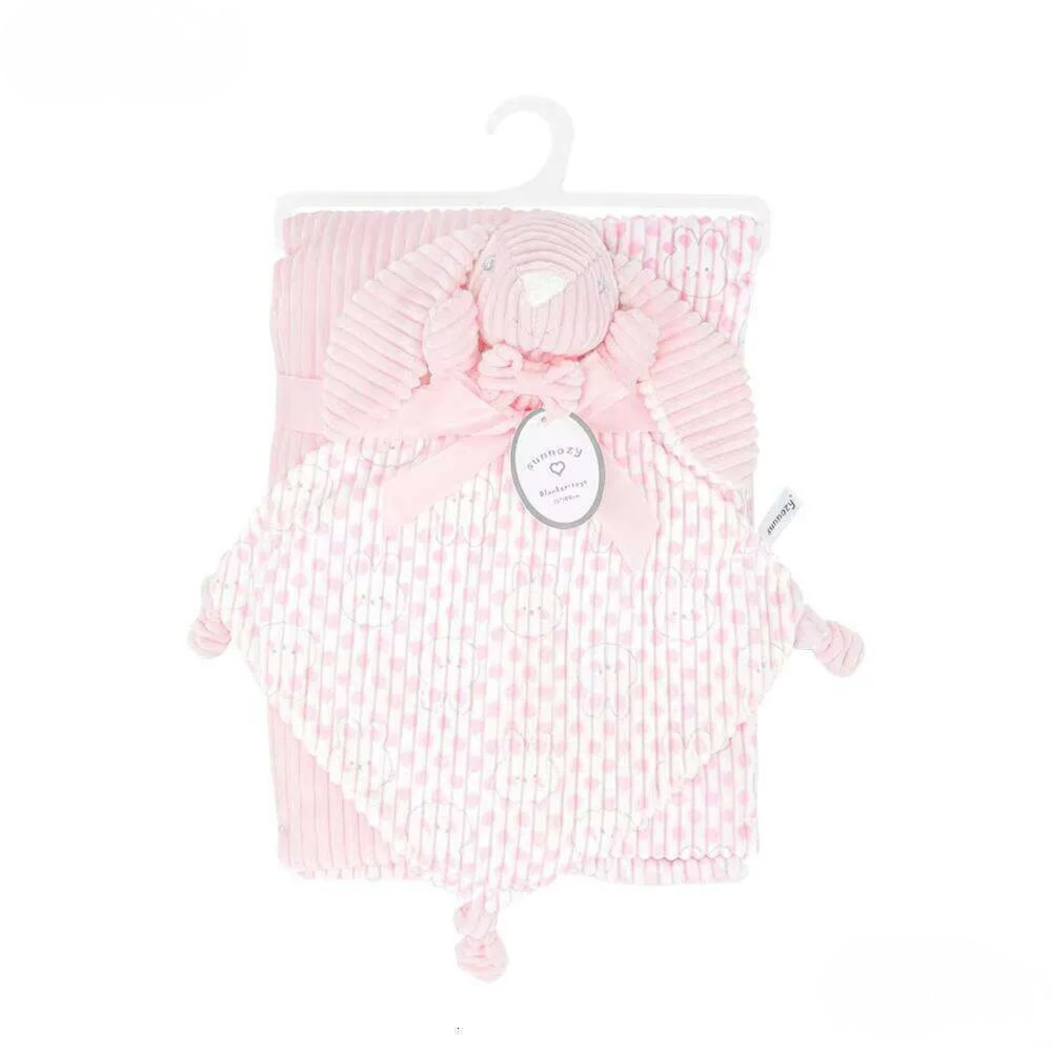 SUNNOZY Baby Double Layer Blanket Pink with Bunny Comforter – Ultra Soft Newborn Blanket Set (75×100cm)